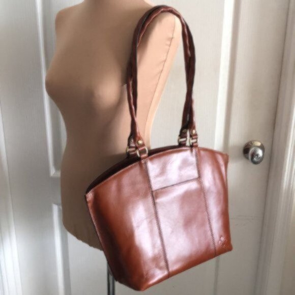 Patricia Nash Michel Leather Dome Tan Brown Shoulder Handbag - Picture 3 of 11